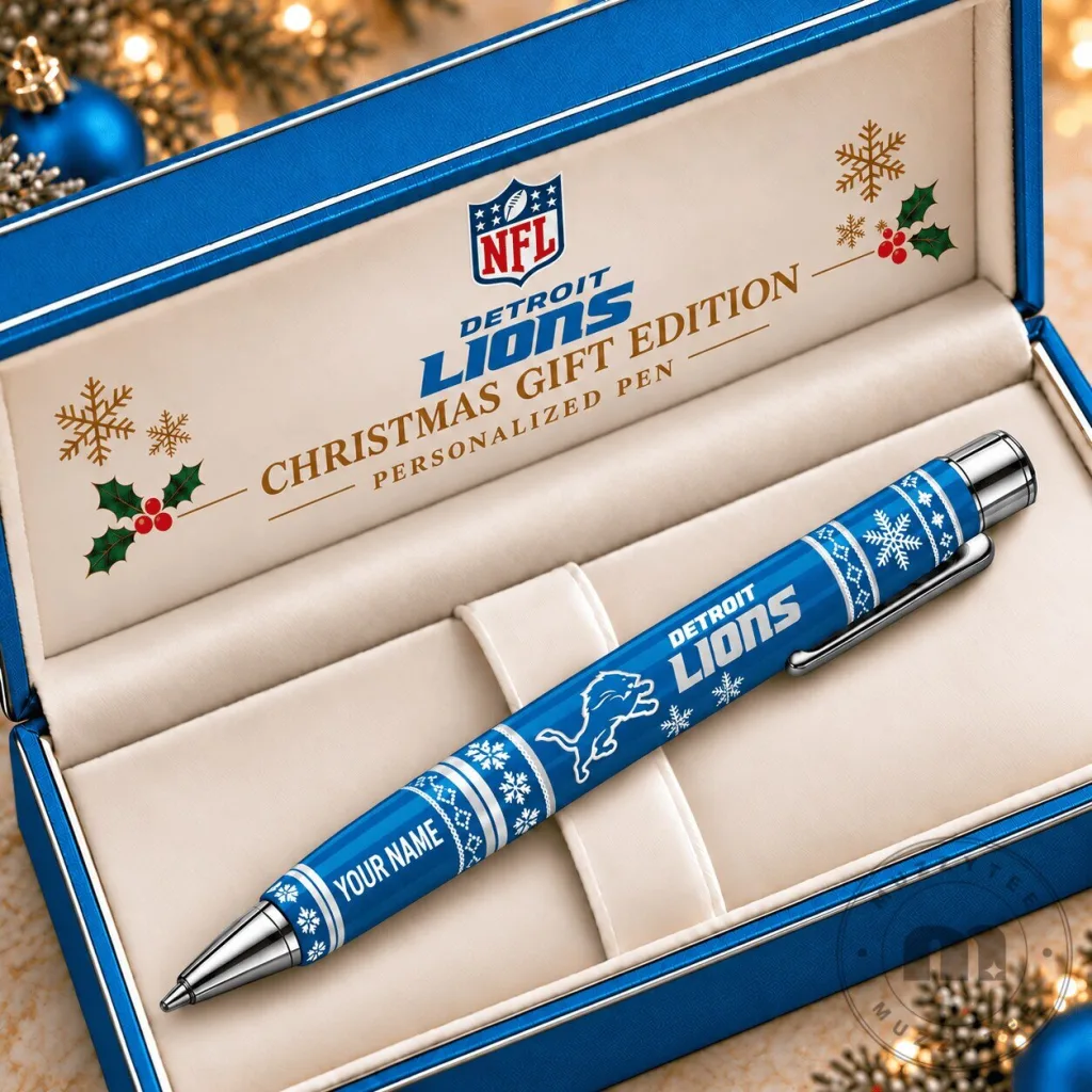 Detroit Lions NFL Christmas Personalized Ballpoint Pen Gift Edition