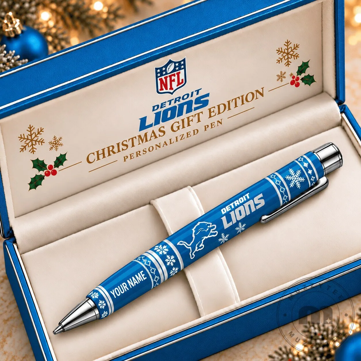 Detroit Lions NFL Christmas Personalized Ballpoint Pen Gift Edition