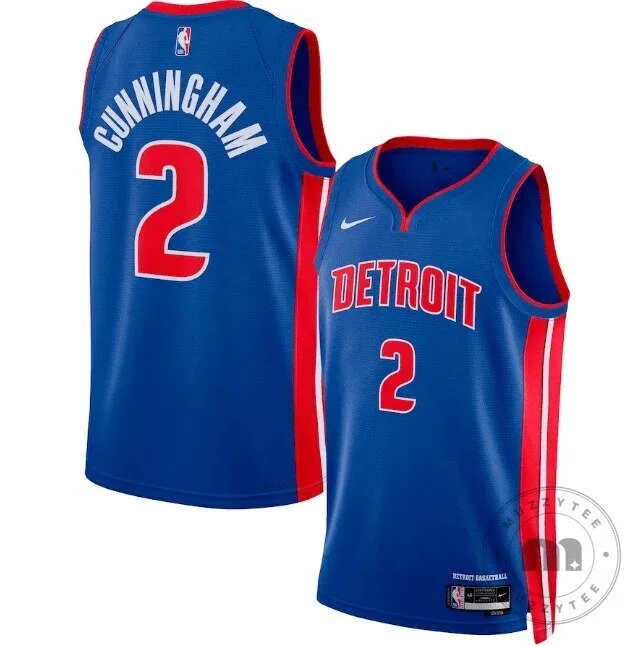 Detroit Pistons Cade Cunningham Icon Edition Blue Basketball Jersey