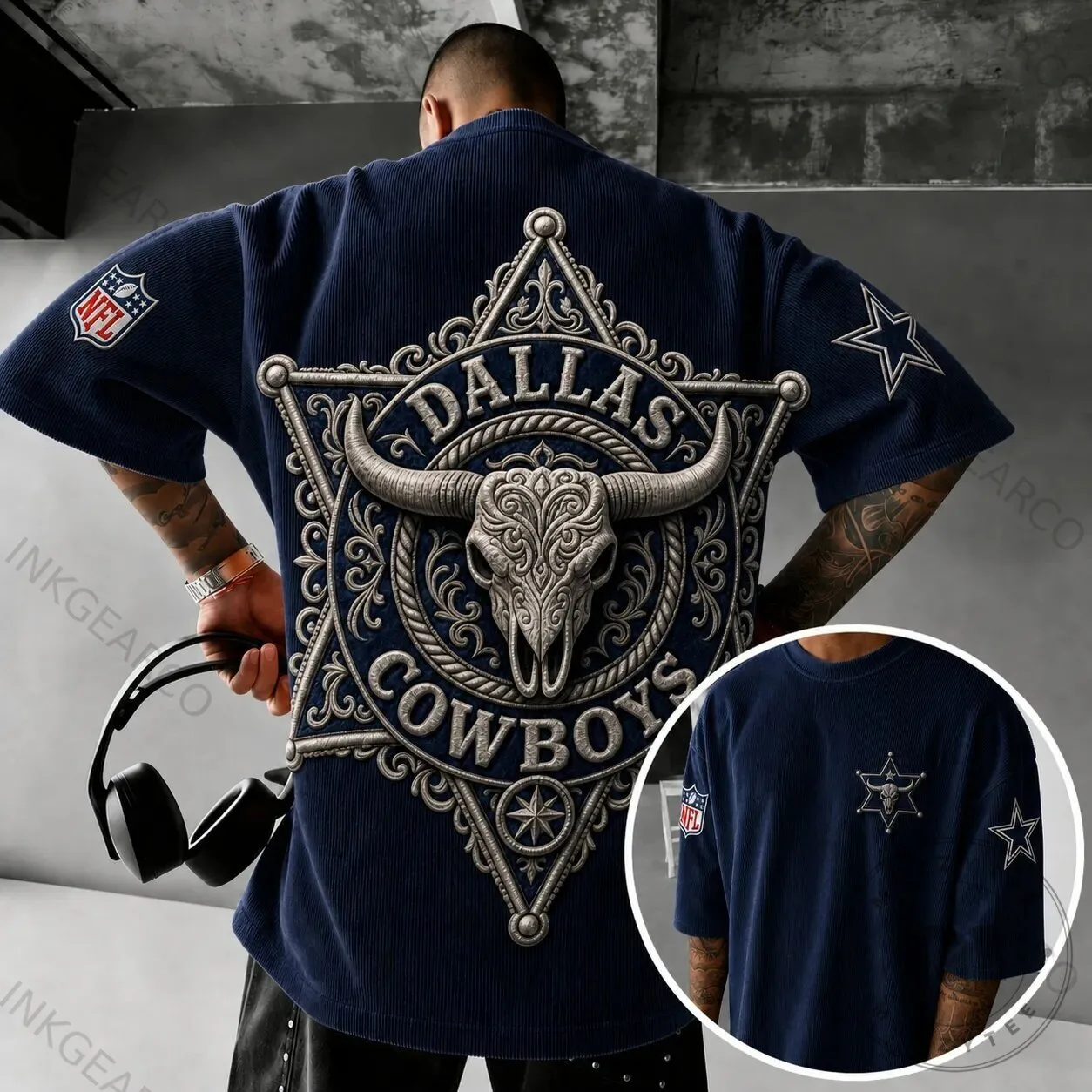 Dallas Cowboys Western Star Skull Short-Sleeve T-Shirt 2 Dallas Cowboys Western Star Skull Short-Sleeve T-Shirt