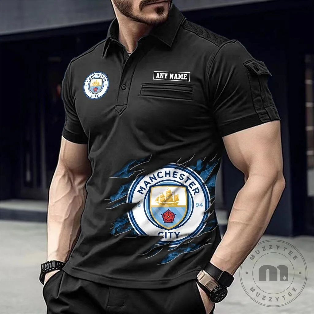 Manchester City Football Club Personalized Men's Short Sleeve Polo Shirt
