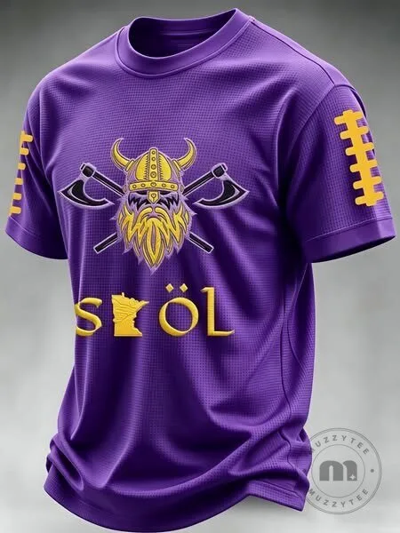 Minnesota Skol Vikings Football Team Purple Short Sleeve Sports Jersey 1 Minnesota Skol Vikings Football Team Purple Short Sleeve Sports Jersey