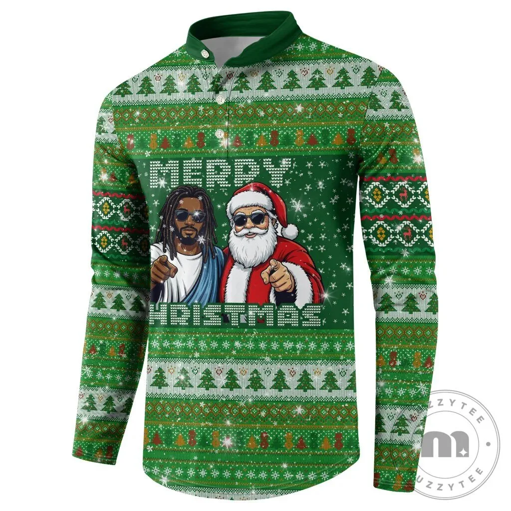 Black Jesus and Santa Claus Merry Christmas Ugly Sweater Long-Sleeve Shirt 10 Black Jesus and Santa Claus Merry Christmas Ugly Sweater Long-Sleeve Shirt