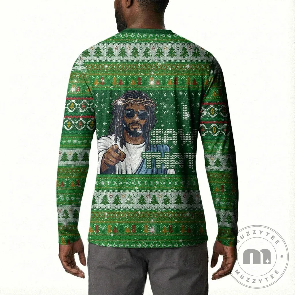 Black Jesus and Santa Claus Merry Christmas Ugly Sweater Long-Sleeve Shirt 13 Black Jesus and Santa Claus Merry Christmas Ugly Sweater Long-Sleeve Shirt