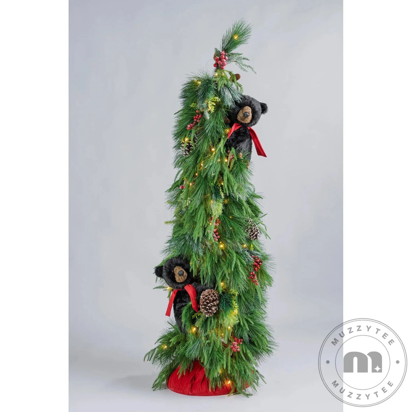 Frolic Black Bear Pre-Lit Artificial Christmas Tree, 72 Inch