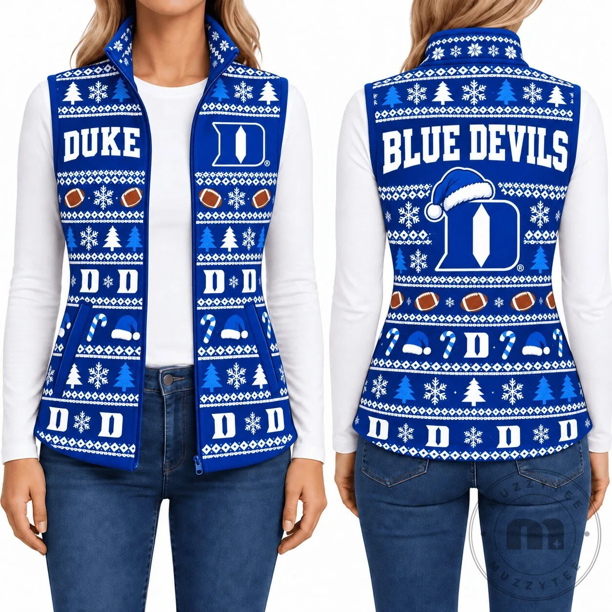 Duke Blue Devils Christmas Ugly Sweater Vest 5 Duke Blue Devils Christmas Ugly Sweater Vest