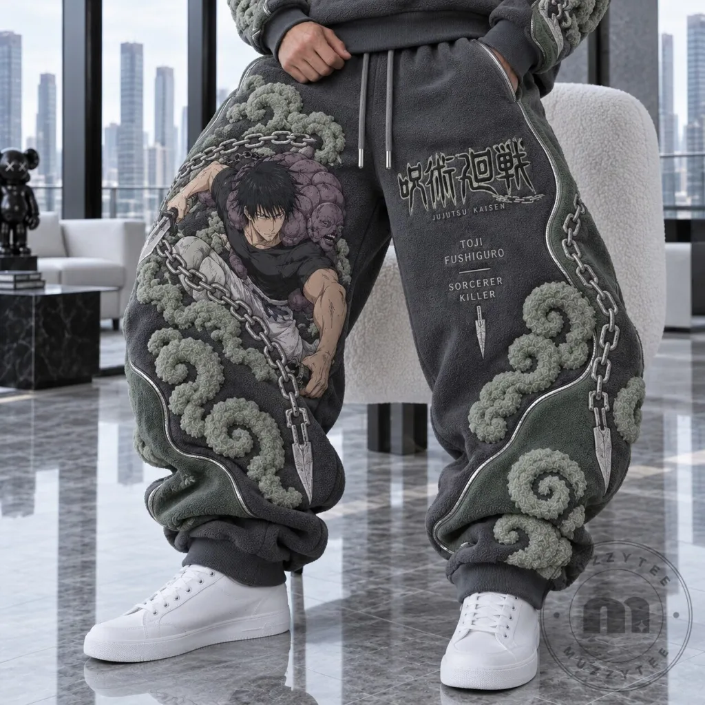 Anime Sweatpants featuring Toji Fushiguro, the Sorcerer Killer from Jujutsu Kaisen Anime Sweatpants featuring Toji Fushiguro, the Sorcerer Killer from Jujutsu Kaisen