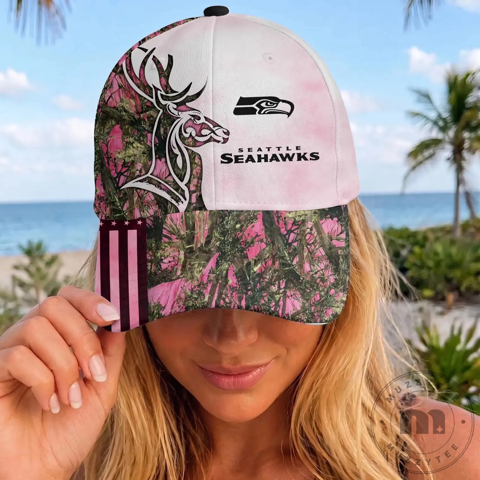 Seattle Seahawks Pink Camouflage Deer Hunter American Flag Baseball Cap Hat 12 Seattle Seahawks Pink Camouflage Deer Hunter American Flag Baseball Cap Hat