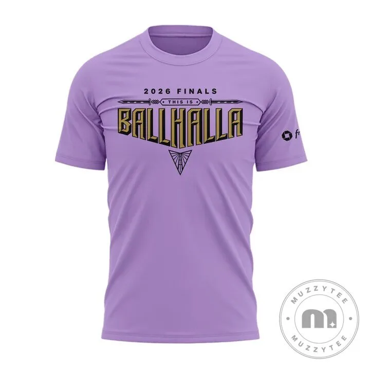 Purple T-Shirt for 2026 Finals featuring Golden State Valkyries and Ballhalla Design 8 Purple T-Shirt for 2026 Finals featuring Golden State Valkyries and Ballhalla Design