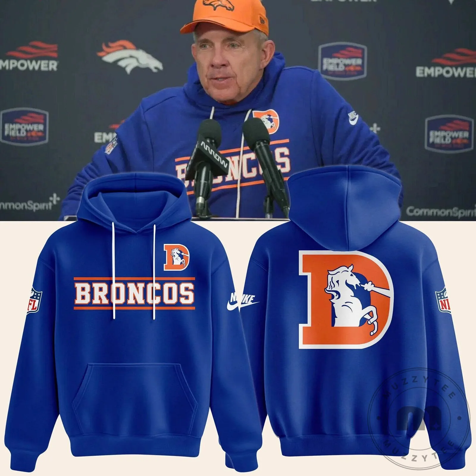 Denver Broncos Royal Blue NFL Football Team Logo Hoodie 1 Denver Broncos Royal Blue NFL Football Team Logo Hoodie