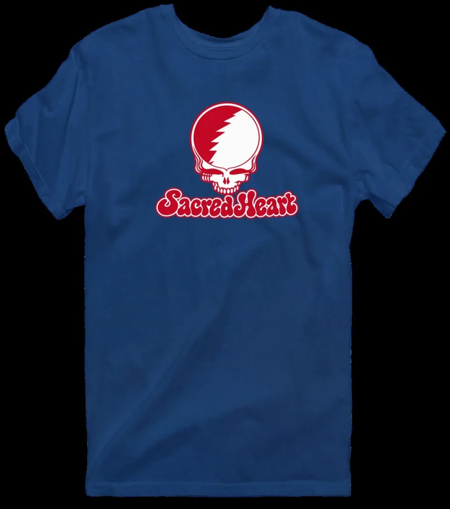 Grateful Dead Sacred Heart Stealie Skull Blue T-Shirt