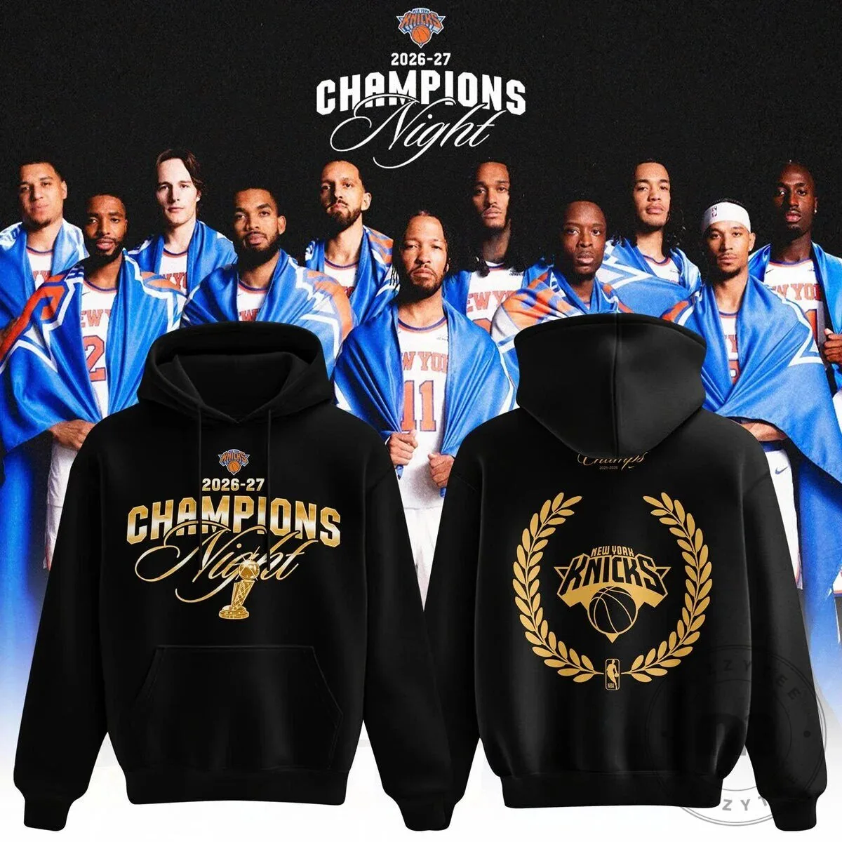 New York Knicks 2026-27 Champions Night Black Hoodie