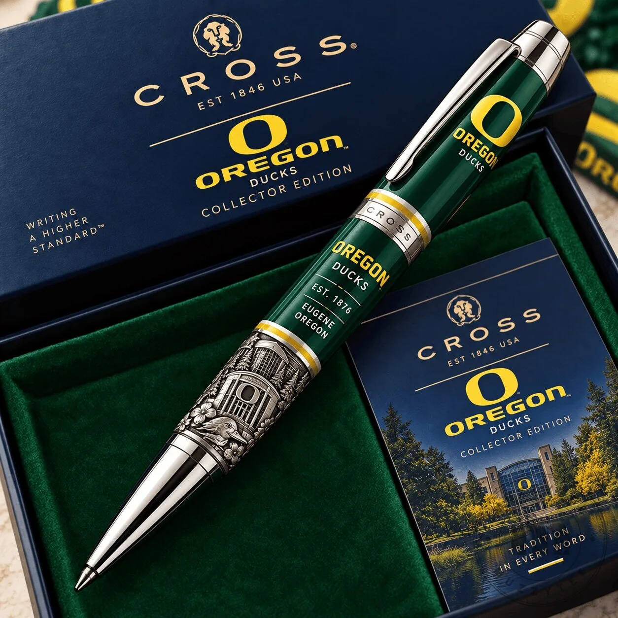 Oregon Ducks Collector Edition Ballpoint Pen Gift Set with University of Oregon Logo