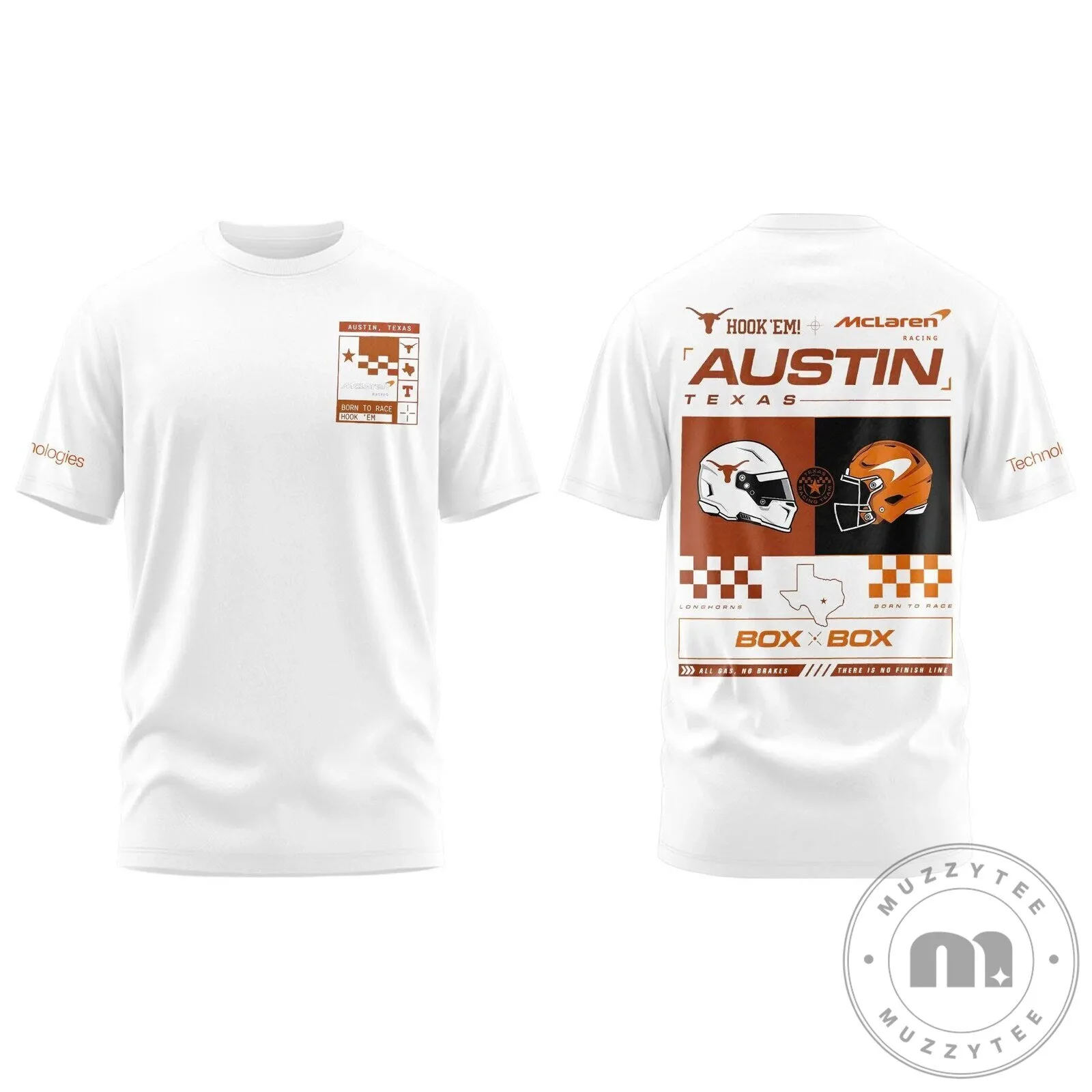 Texas Longhorns McLaren Racing Austin Born To Race Graphic T-Shirt
