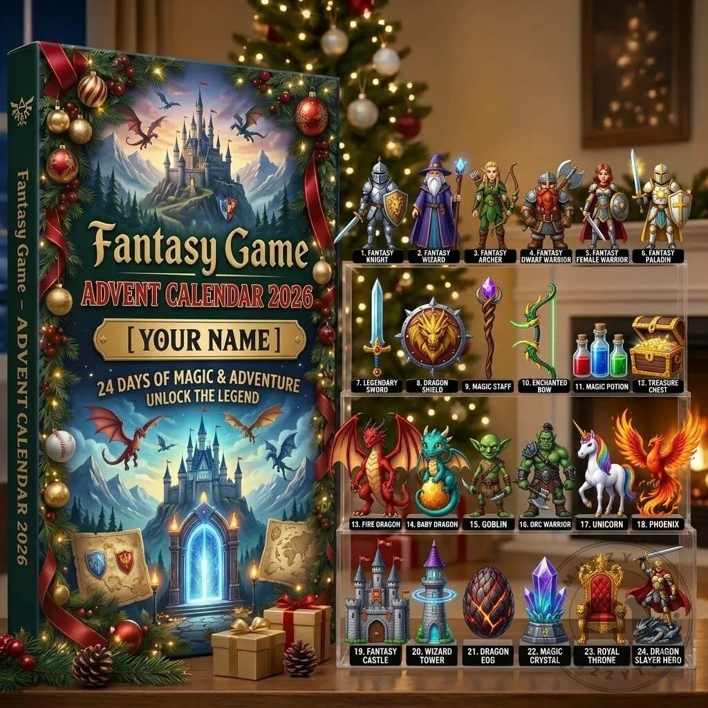 Fantasy Game Advent Calendar 2026 with Magic and Adventure Figurines 2D