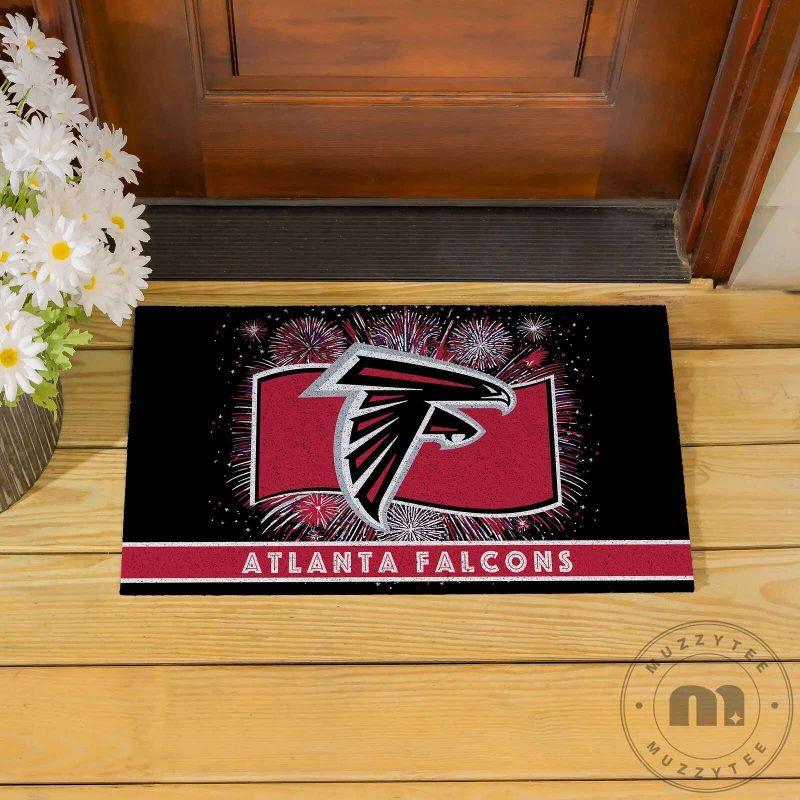 Atlanta Falcons Fireworks Celebration Doormat for Home Entryway Decor