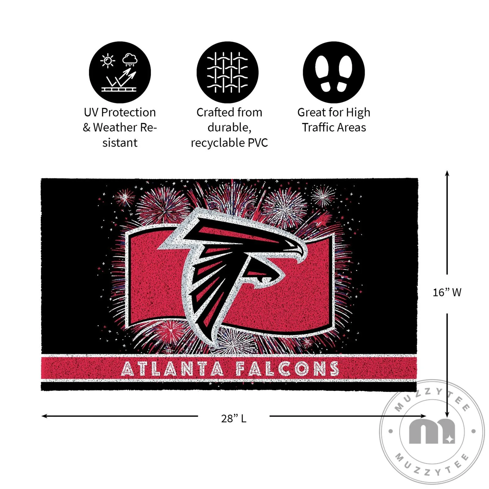 Atlanta Falcons Fireworks Celebration Doormat for Home Entryway Decor 9 Atlanta Falcons Fireworks Celebration Doormat for Home Entryway Decor
